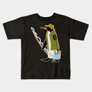 Penguin Fisherman Kids T-Shirt